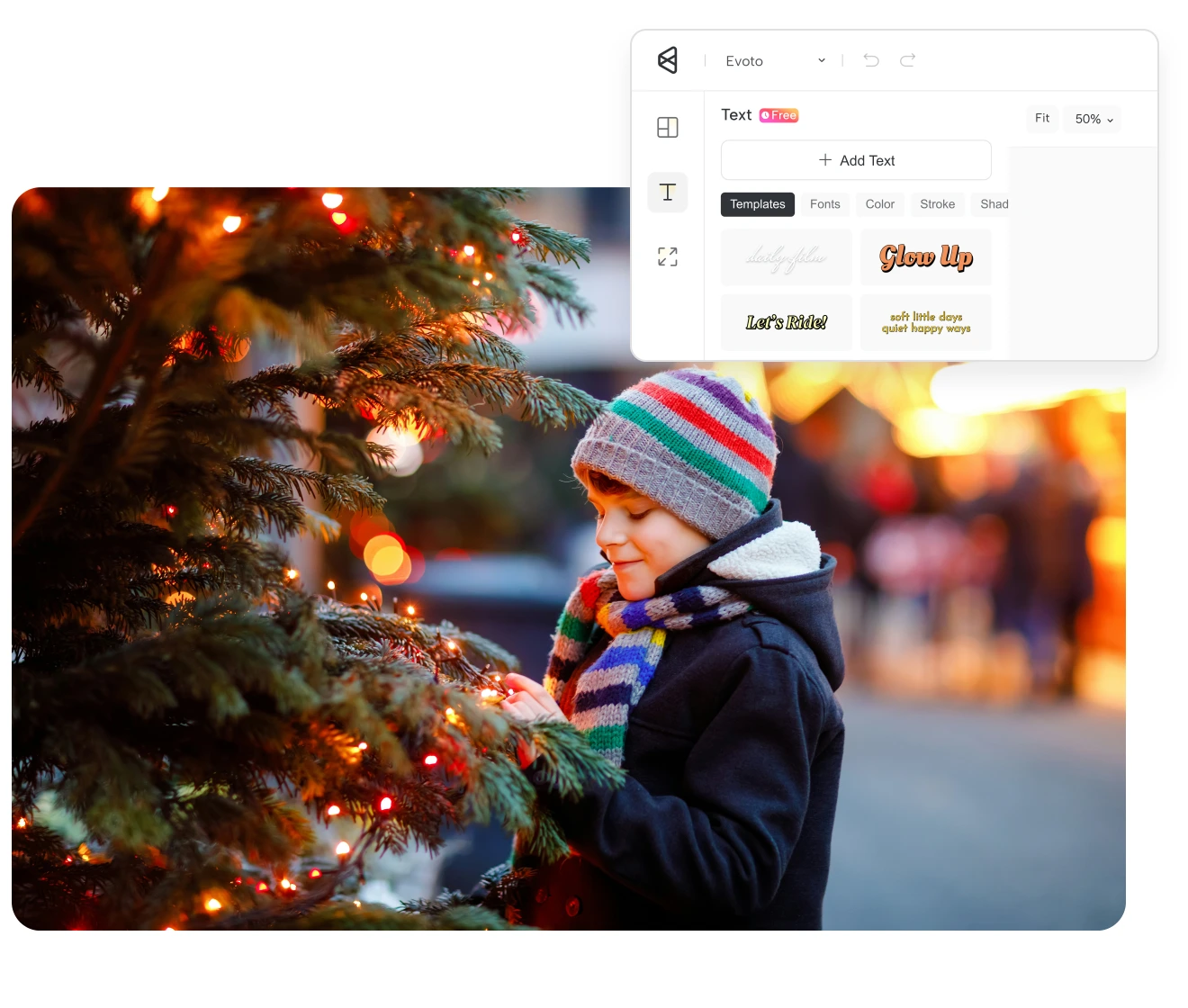 photo text editor styled templates and fonts holiday caption