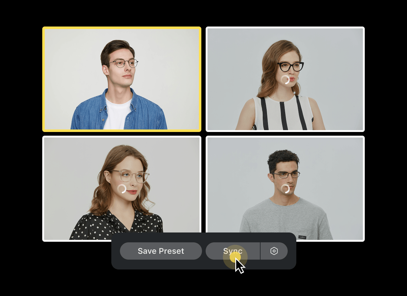 automated batch retouching for large galleries