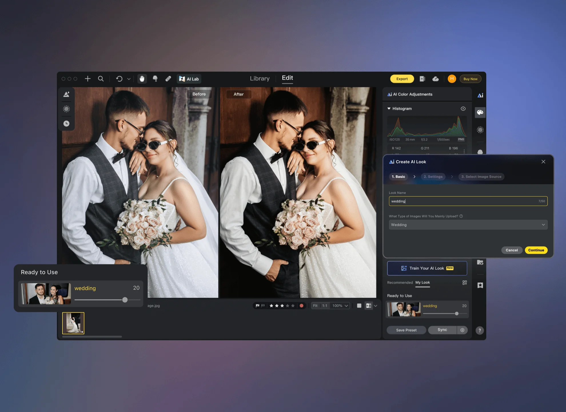 Personalized AI Look trained from your edits